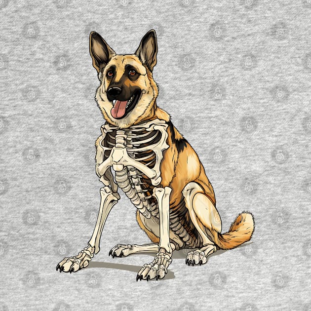 Skeleton German Shepherd Dog by Chromatic Fusion Studio